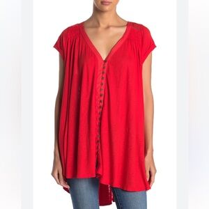 Free People Scarlet Button-Down Blouse